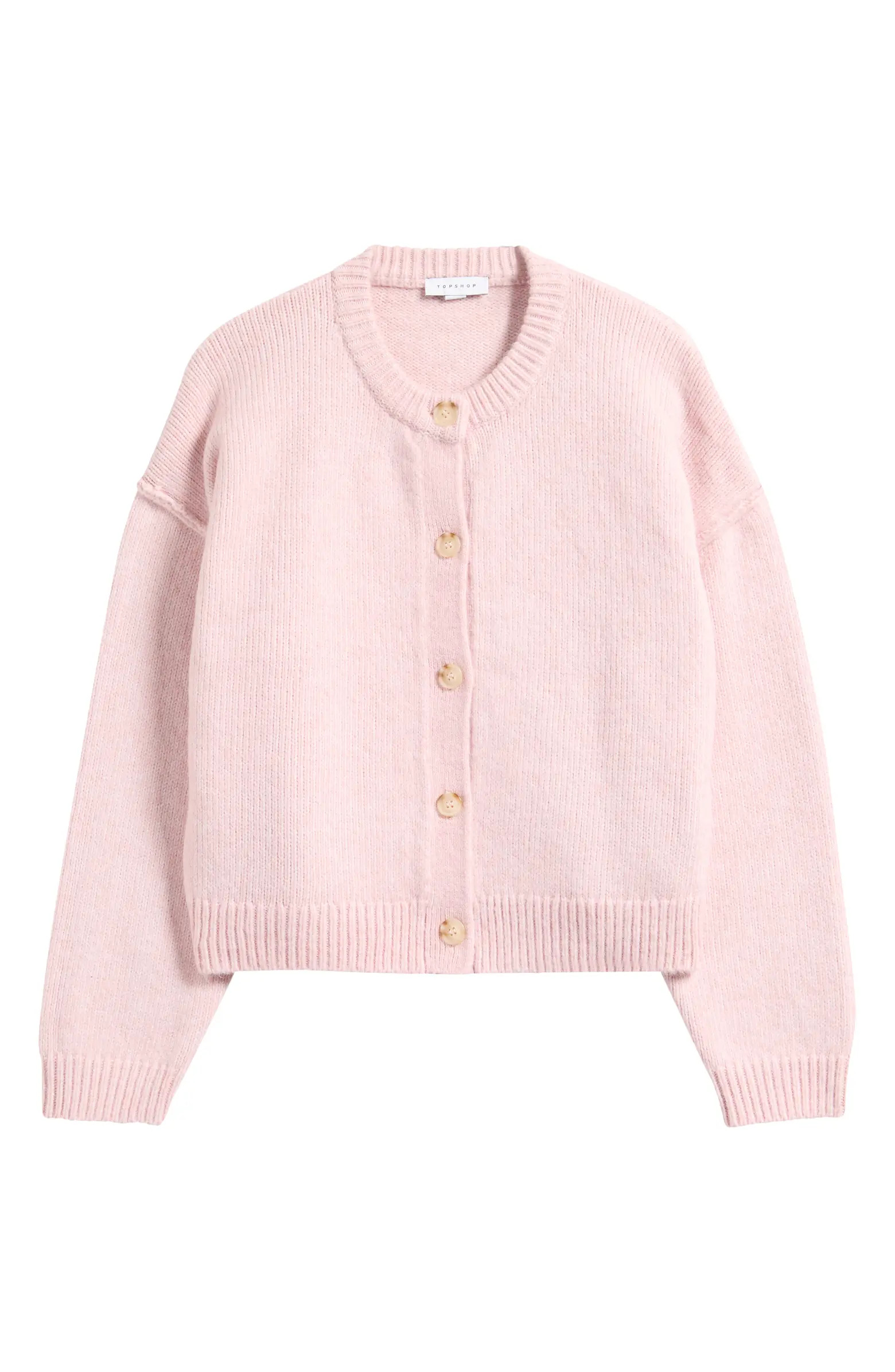 Topshop Exposed Seam Relaxed Fit Cardigan | Nordstrom | Nordstrom