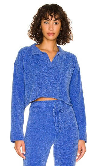 Kyra Crop Top in Blue | Revolve Clothing (Global)