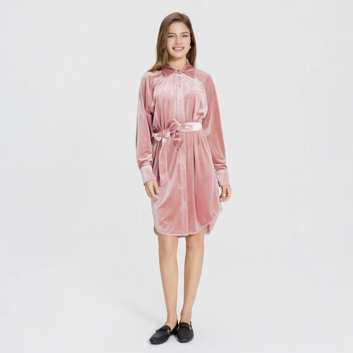 Women's Long Sleeve Velvet Midi Shirtdress - Universal Thread™ | Target