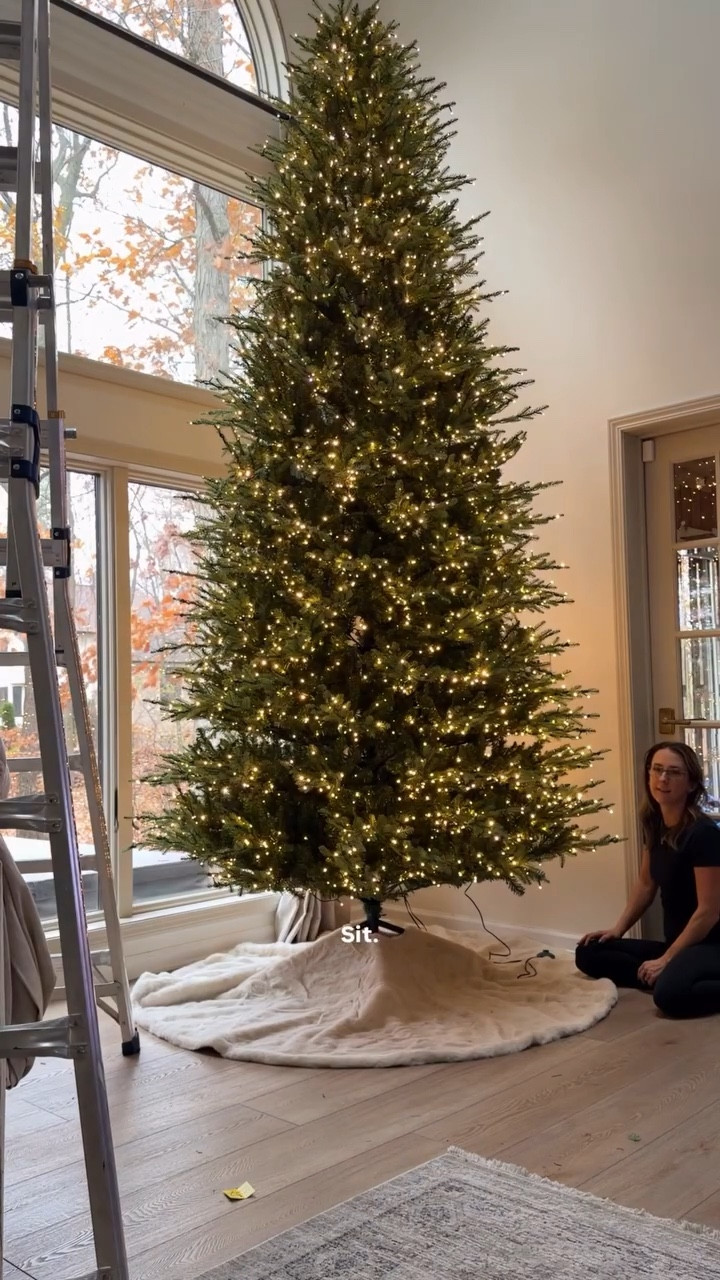 Put up the BIG TREE with us!! 🎄✨😍 Also, so glad no one was hurt and nothing broke when the ladder fell 😳

Are you doing a flocked or regular tree this year?

#christmastree