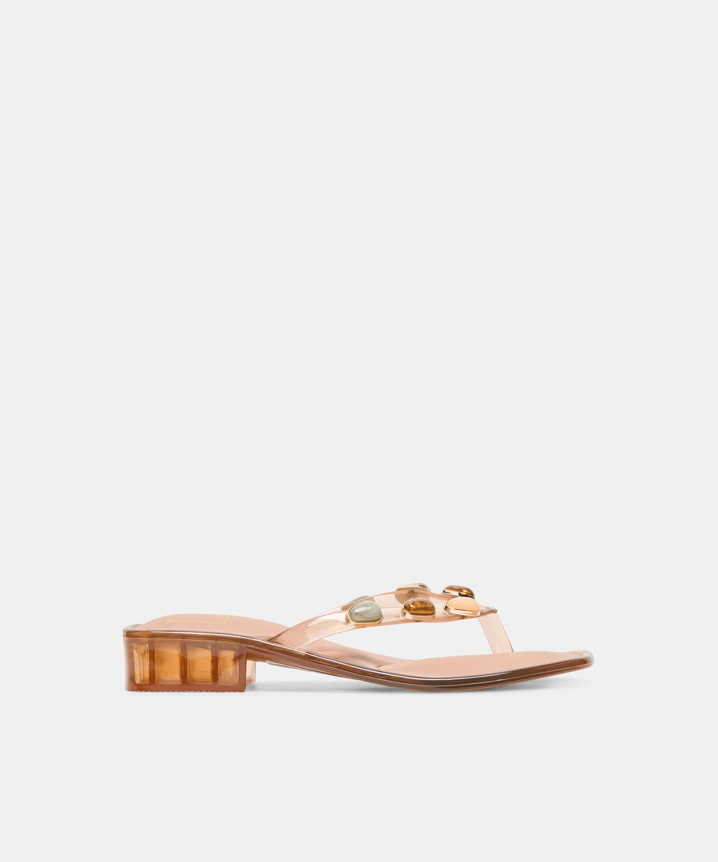 BARTY JELLY STONE Mocha Jelly Thong Block-Heel Sandals | Dolce Vita | DolceVita.com