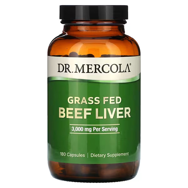 Dr. Mercola, Grass Fed Beef Liver, 180 Capsules (500 mg per Capsule) | iHerb