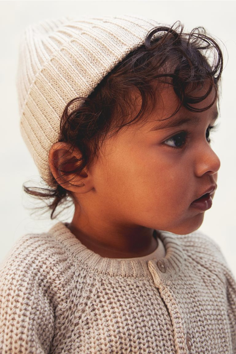 Wool Knit Beanie - Light beige - Kids | H&M AU | H&M (AU)