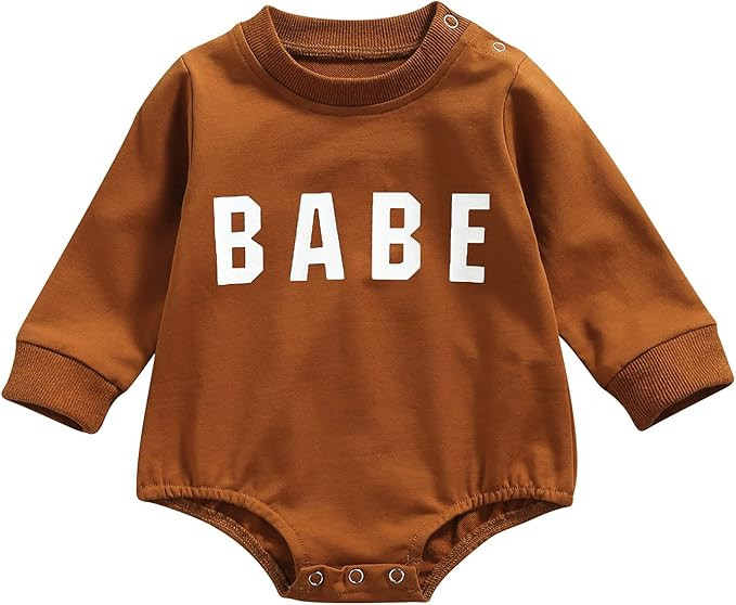Baby Girl Boy Crewneck Sweatshirt Oversized Sweater Romper Long Sleeve Pullover Top Cute Fall Win... | Amazon (US)