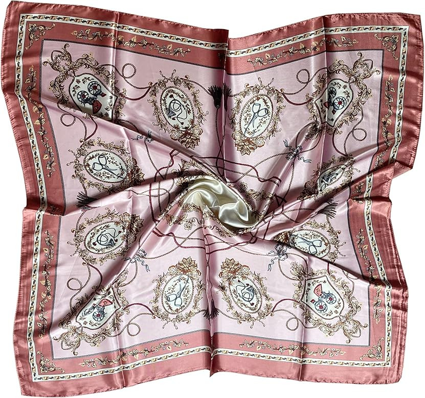 WinSi Silk Scarf Womens Square Satin Headscarf Neck Hair Scarf Fashion Pattern Large Lightweight ... | Amazon (US)