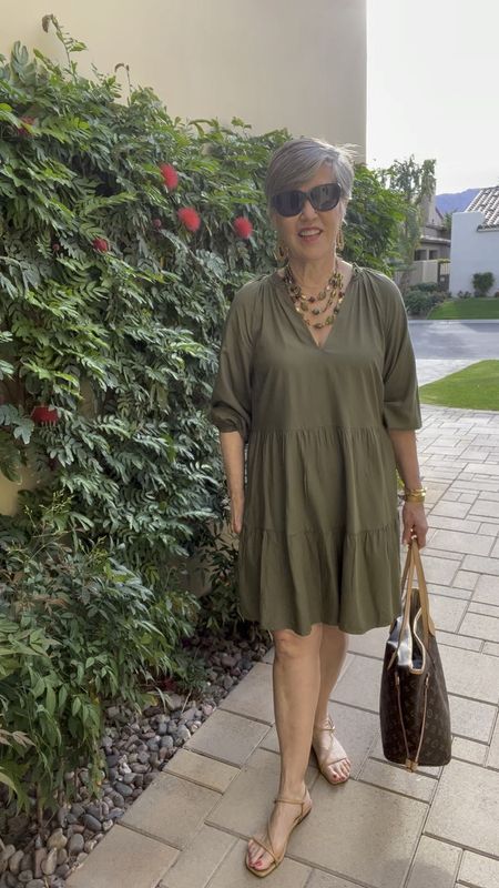 Great transition to fall dress!  From Amazon fashion.  Terrific deal on the coordinating earrings and necklace also both from Amazon fashion.  I paired the brown tote 👜 from Amazon too.  So versatile !

#LTKunder50 #LTKSeasonal #LTKstyletip