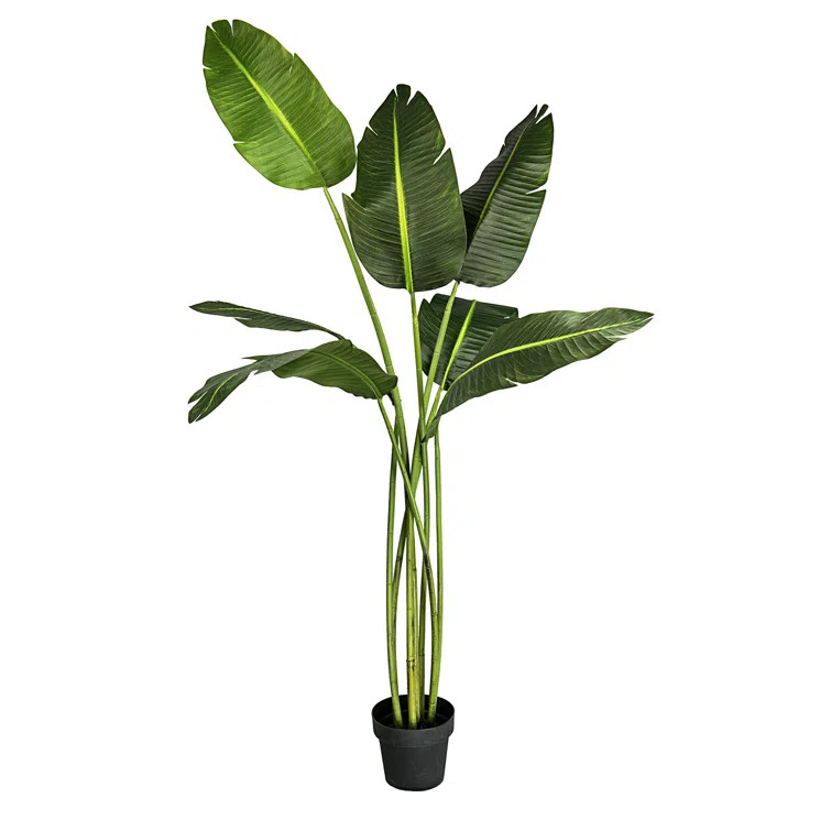 Faux Banana Leaf Tree in Pot | Wayfair North America
