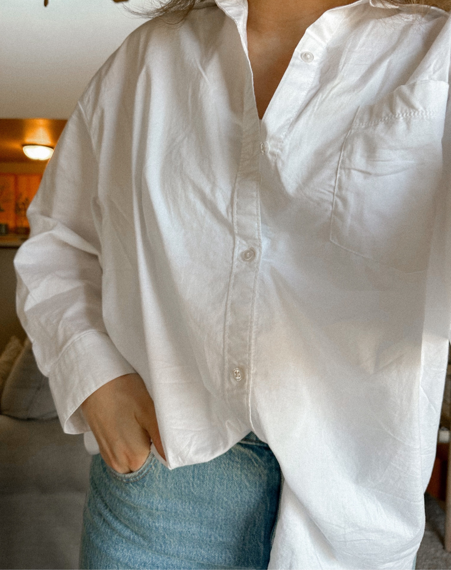 ootd 2.13
white button down shirt with blue jeans + sneakers 👟 obsessed with this look

#LTKstyletip #LTKunder50 #LTKfit