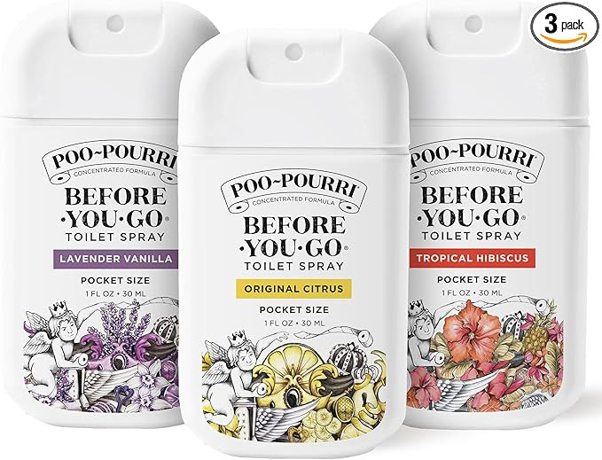 Poo-Pourri Before-You-Go Pocket Toilet Spray, Travel Essentials, 1 Fl Oz, Spring Variety 3 Pack, ... | Amazon (US)