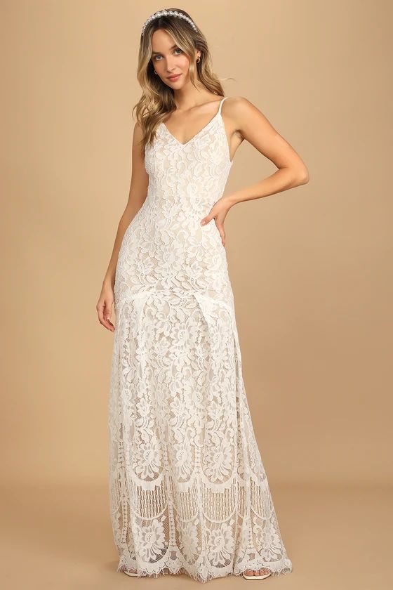 Flynn White Lace Maxi Dress | Lulus (US)