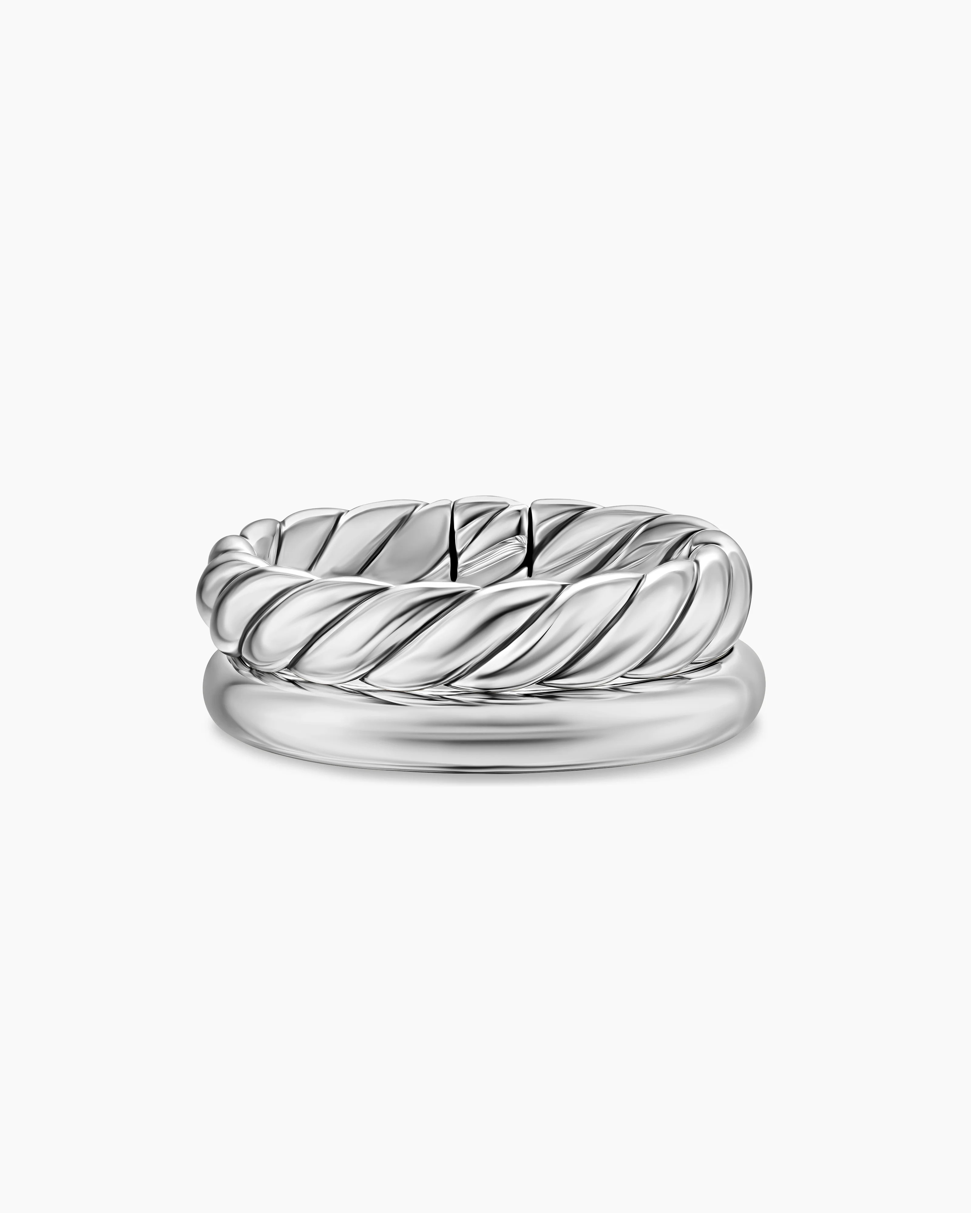 David Yurman | DY Mercer Two Row Ring in Sterling Silver, 8mm | David Yurman