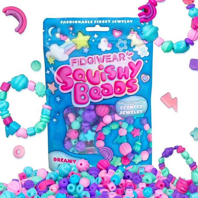 Fidgiwear Squishy Beads – Dreamy Blue Theme, Create Fashionable Fidget Jewelry with Scented Squ... | Amazon (US)