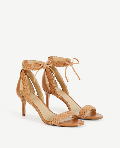 Greer Braided Suede Strappy Sandals | Ann Taylor
