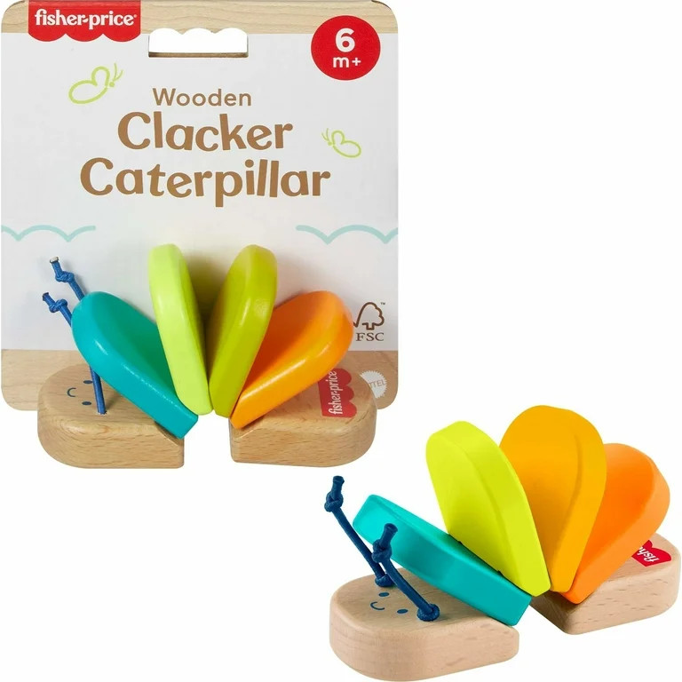 Fisher-Price Wooden Clacker Caterpillar Developmental Activity Rattle Toy for Infant, 1 Wood Piec... | Walmart (US)