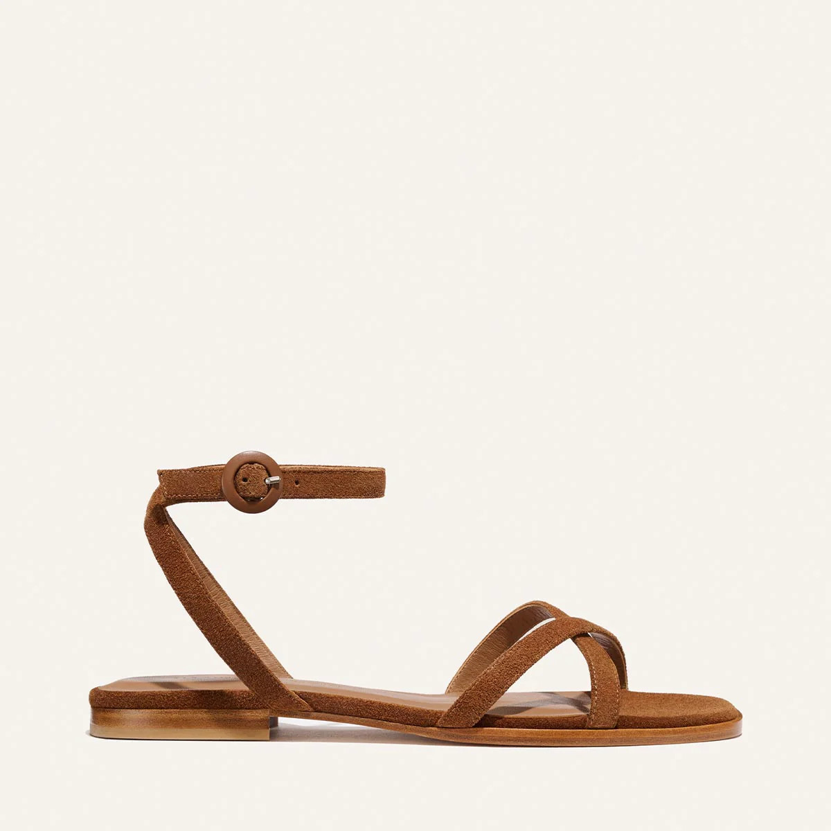 The Flat Sandal - Saddle Suede | Margaux