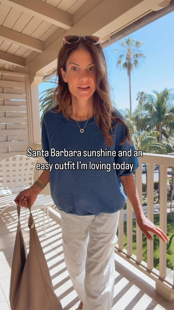 Easy spring outfit • oversized sweatshirt • white pants that aren’t see-through • wool sandals • oversized tote • gold jewelry • blue sunglasses
An easy outfit for a sunny Santa Barbara day. Comfortable, simple, and pulled together. 

I am wearing a size extra small in the sweatshirt, it is oversized and available in many colors. And I am wearing a size 25 in the pants, they fit true to size, also available in petites.  I am 5'7" tall.  


#LTKgrwm #LTKTravel #LTKootd