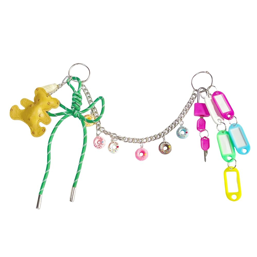 Colorful Keychain, Bag Charm, Hand-Woven Nylon Rope Cute Key Chain, Aesthetic Keychain, Bag Acces... | Amazon (US)