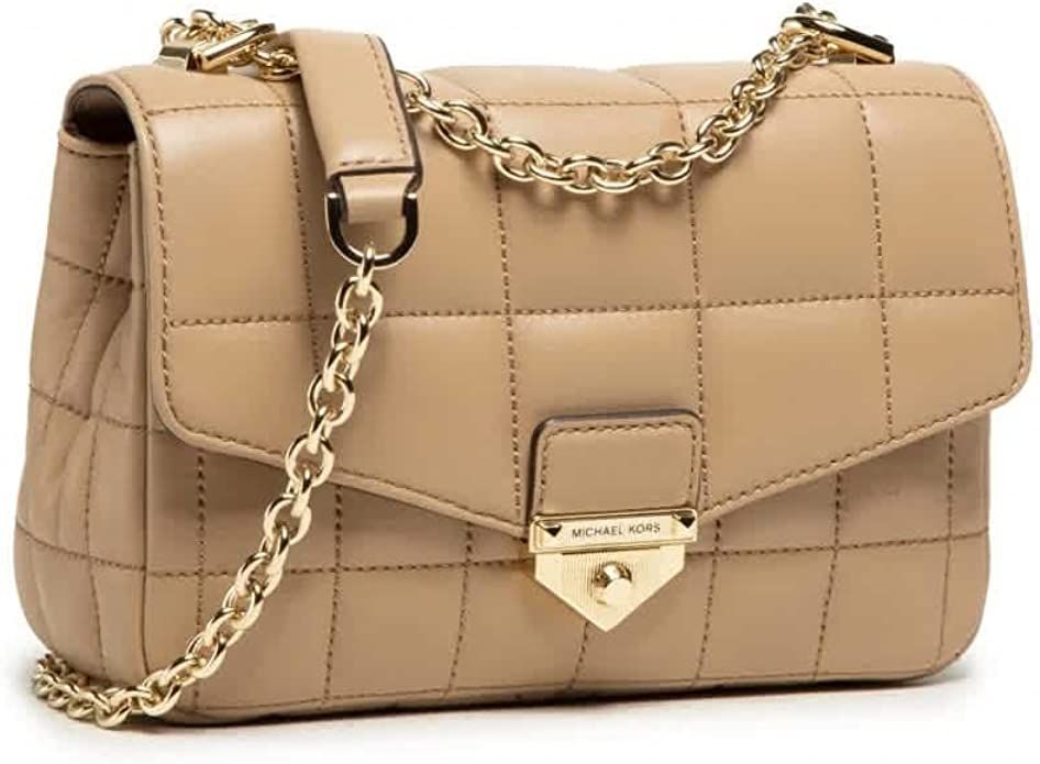 Michael Kors Ladies SoHo Small Quilted Leather Shoulder Bag - Camel | Amazon (US)