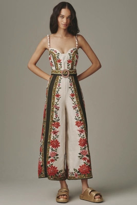 Farm Rio Wonder Rio Belted Linen Jumpsuit | Anthropologie (US)