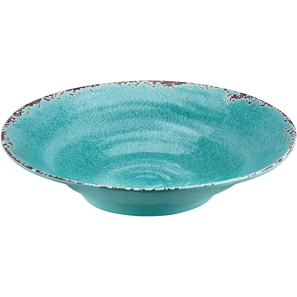 Supreme Housewares Gourmet Art 6-Piece Melamine 7 Inch Bowl, Dinner S/6, Crackle, Turquoise | Amazon (US)
