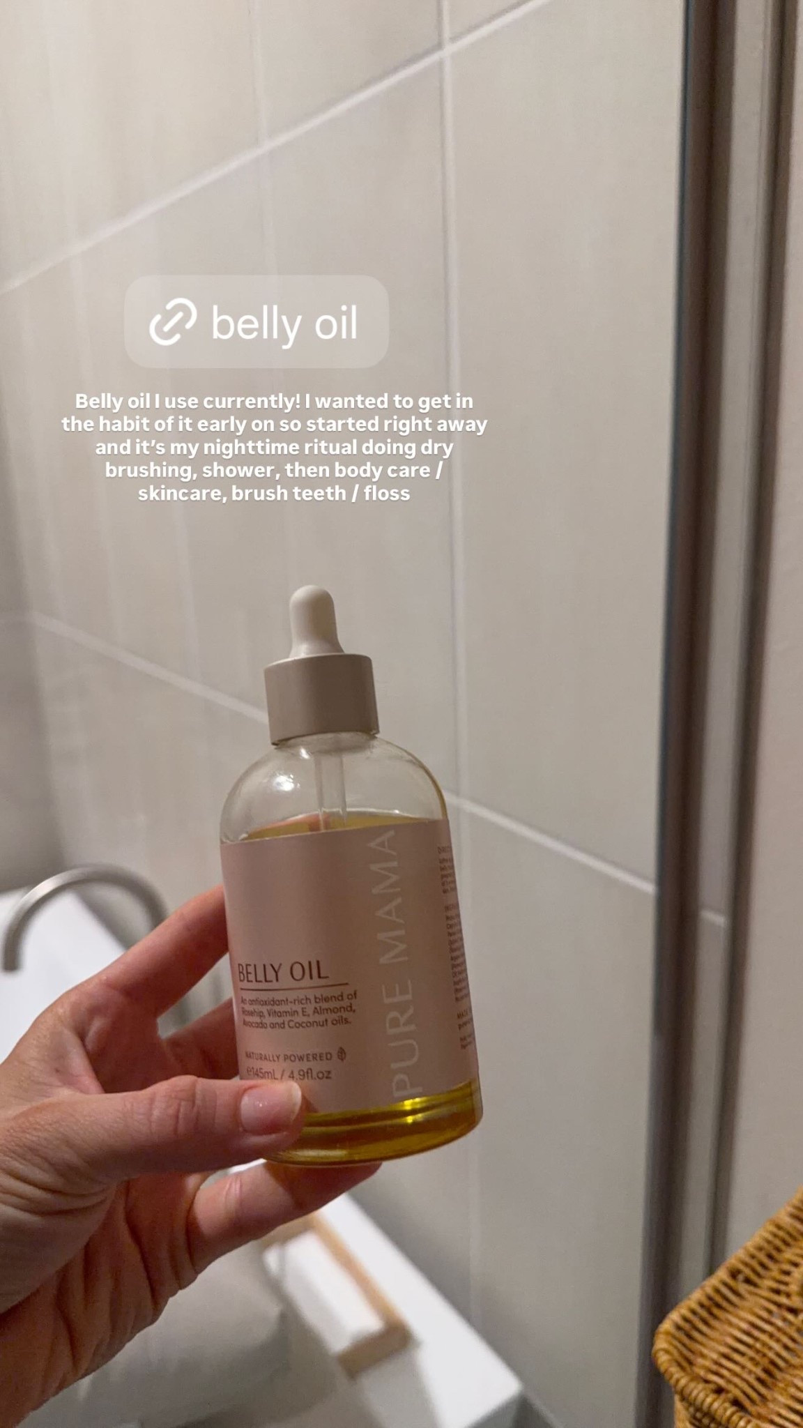 Belly oil I use currently! I wanted to get in the habit of it early on so started right away and it’s my nighttime ritual doing dry brushing, shower, then body care / skincare, brush teeth / floss!

#LTKBump #LTKBeauty #LTKselfcare
