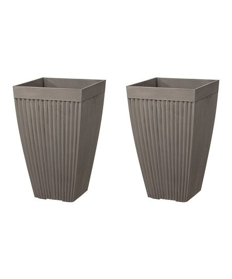 Gray Tall Faux Concrete Planter - Set of Two | Zulily