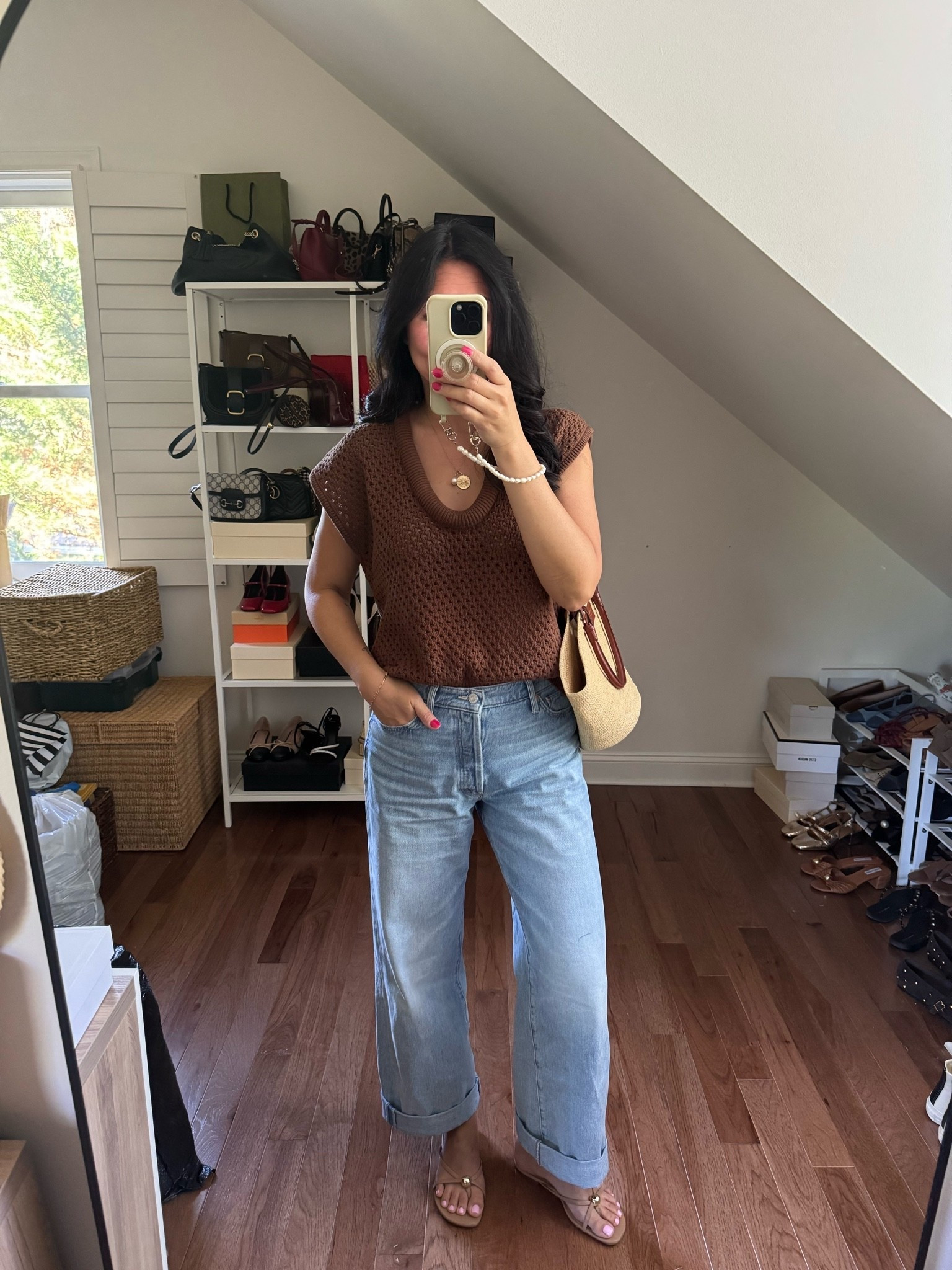 This top with these jeans is giving me California Beachy vibes that I love.