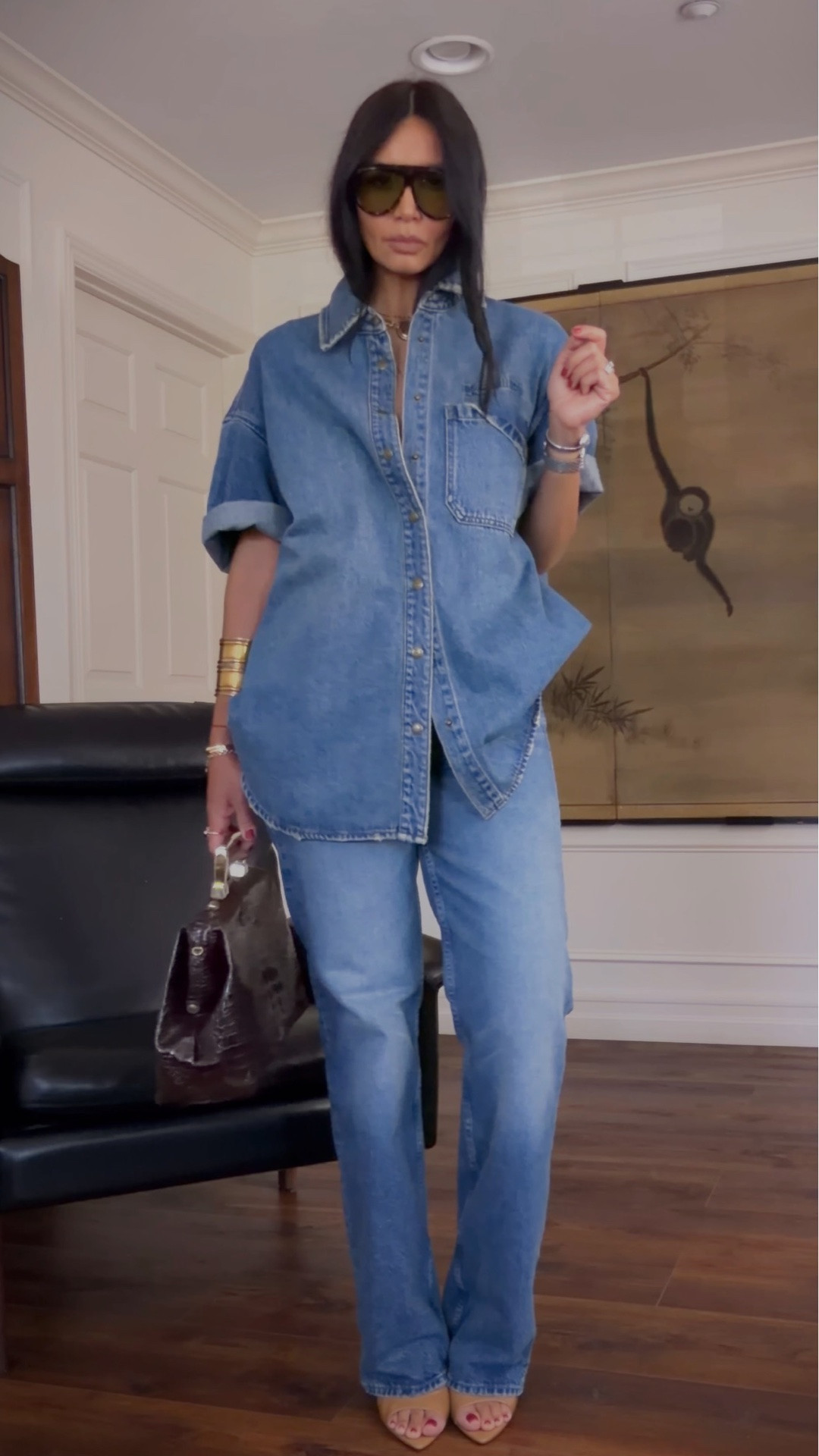 Best straight leg jeans! I’m wearing my true size in both the oversized top and the jeans. My handbag is vintage, but I linked a beautiful alternative.

#LTKOver40 #LTKootd #LTKmomlife