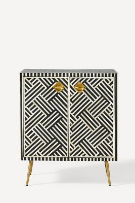 Optical Inlay Entryway Cabinet | Anthropologie (US)