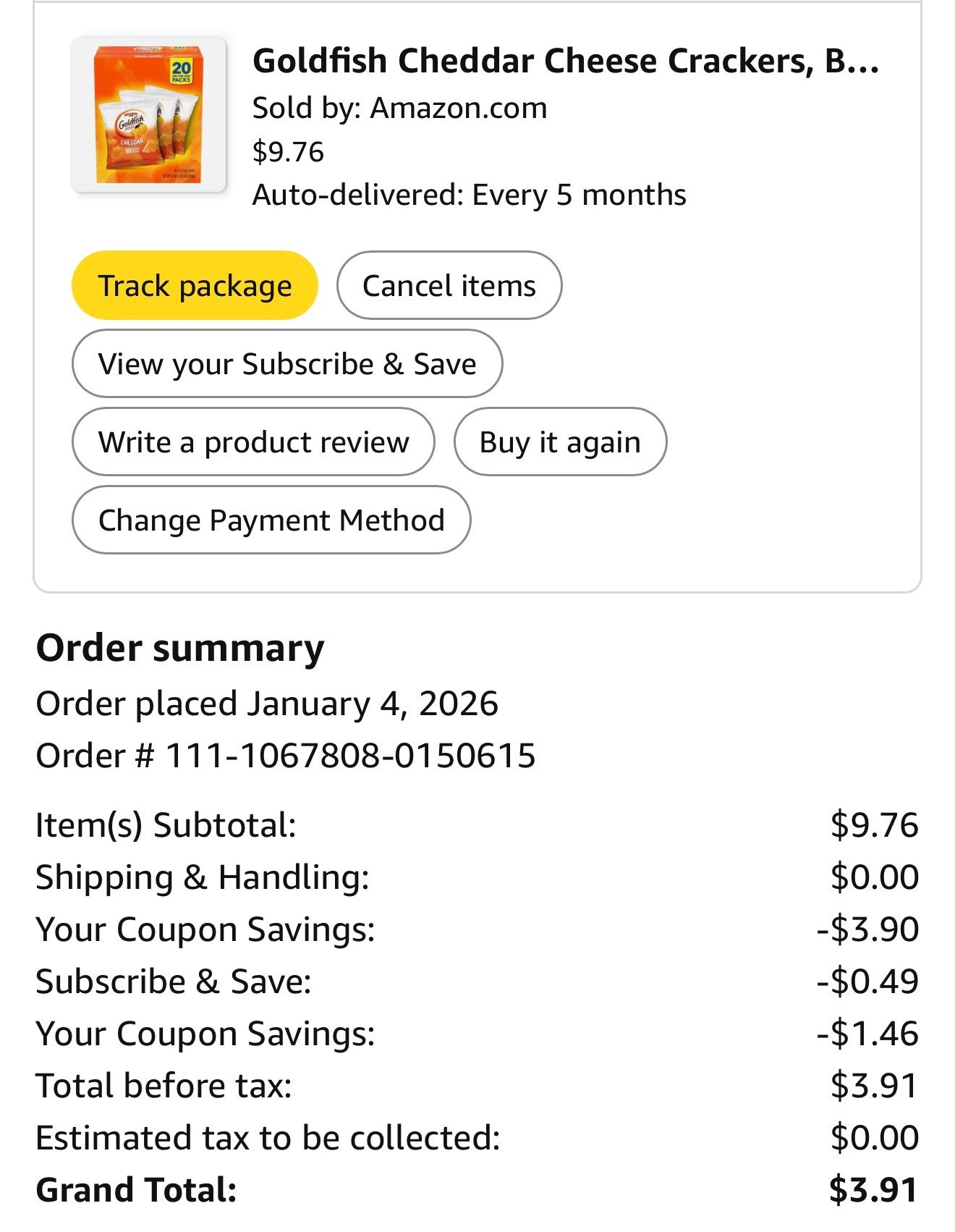 Crazy deal on Goldfish crackers. 40% discount with subscribe and save! You can pick the frequency and can always cancel in the future. Perfect for school lunches!

#LTKfoodie #LTKKids #LTKSaleAlert