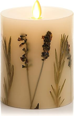 Luminara Realistic Artificial Moving Flame Pillar Candle with Lavender & Rosemary Inclusion - Mov... | Amazon (US)