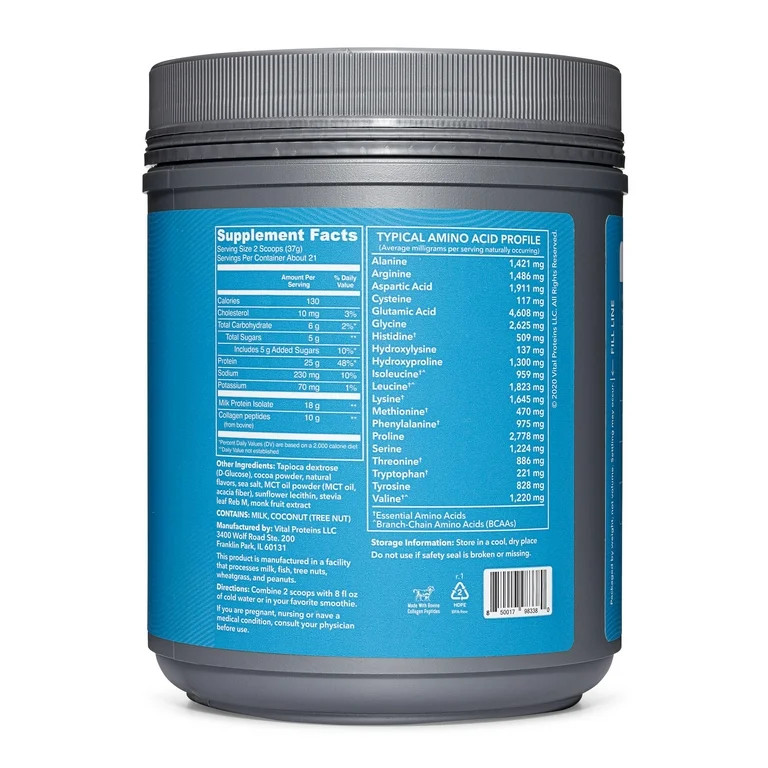 Vital Proteins Performance Protein Powder, Chocolate, 27.6 oz, Protein Supplement | Walmart (US)