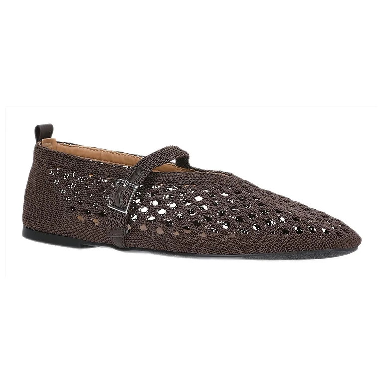 No Boundaries Crochet Mary Jane Flats, Women's | Walmart (US)