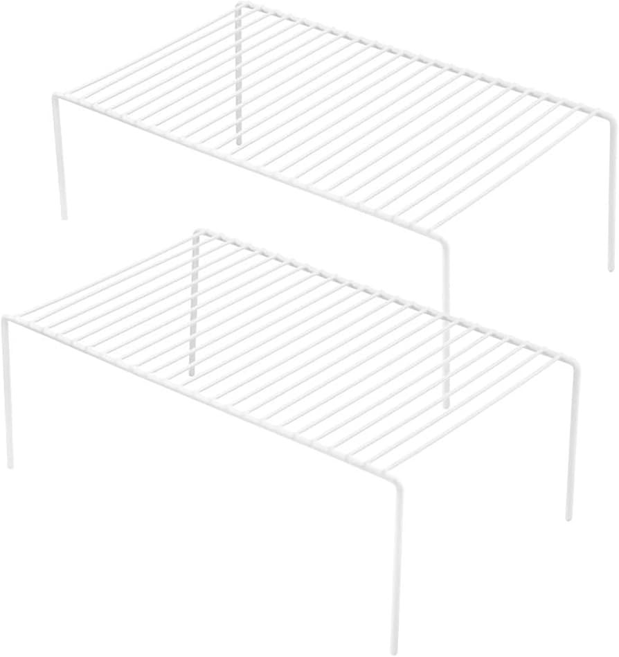 Cabinet Storage Shelf Rack Set of 2, Medium (13 x 9.4 inch) Rustproof Metal Wire Kitchen Cabinet ... | Amazon (US)