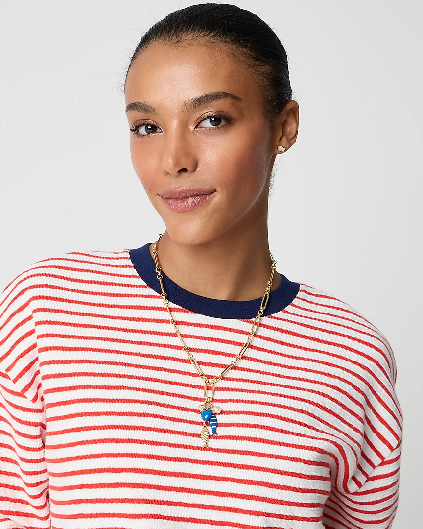 Jacquard striped crewneck sweatshirt | J.Crew Factory