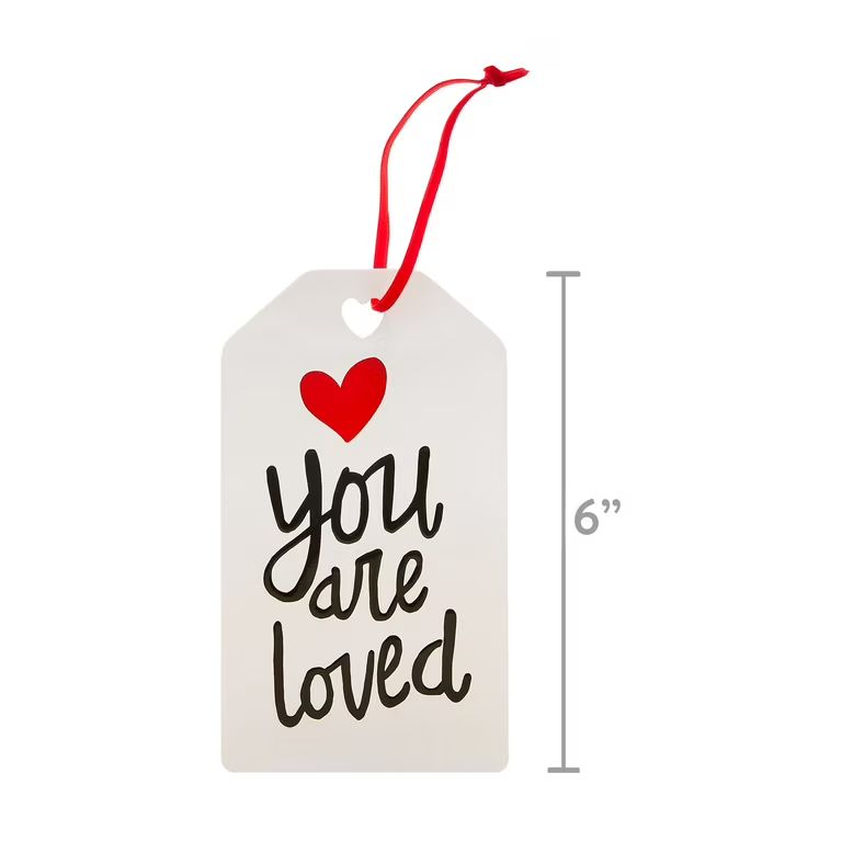 Valentine's Day White Metal Gift Tag Hanging Sign, 6", by Way To Celebrate | Walmart (US)