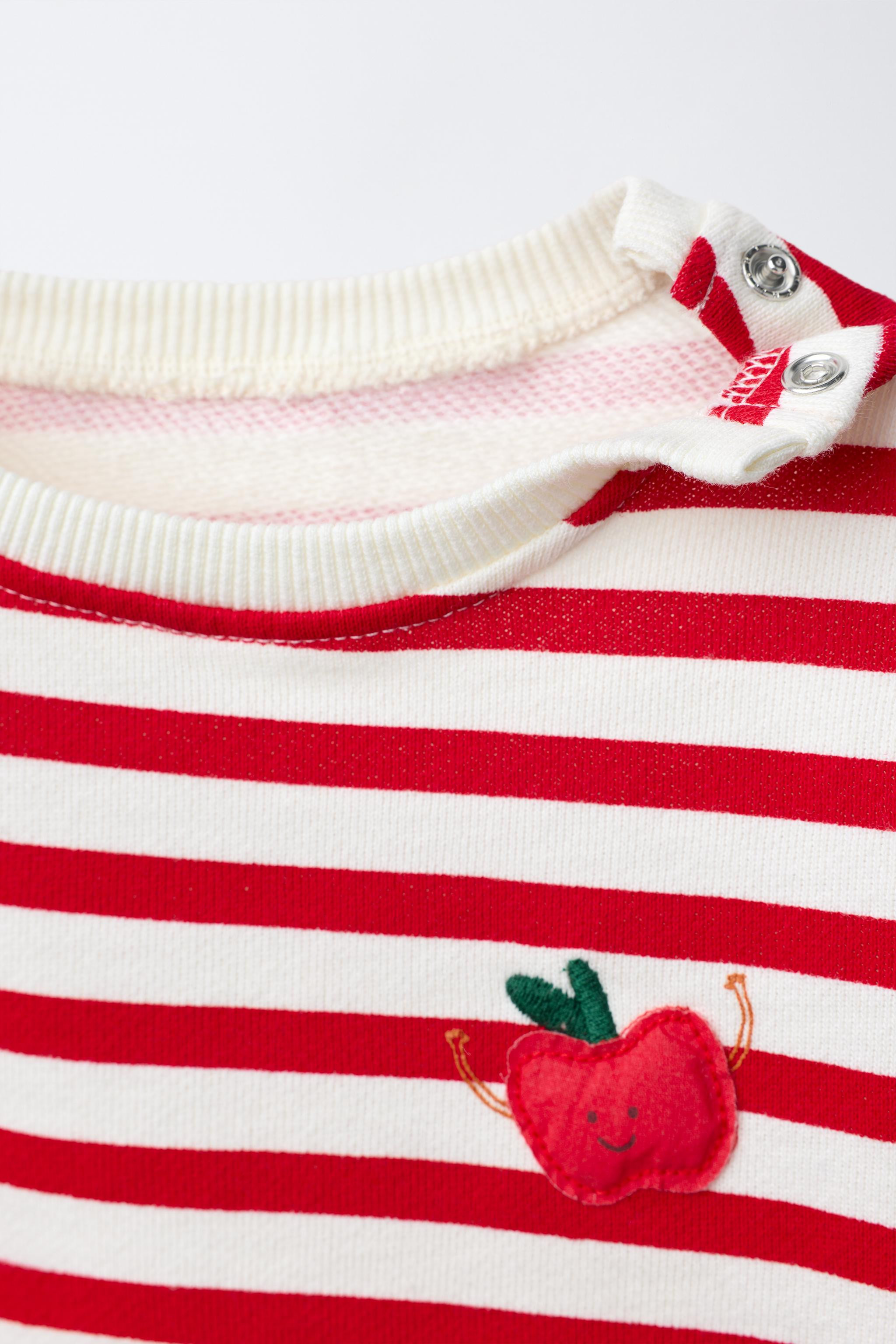 STRIPED APPLE APPLIQUE SHORTS | Zara US