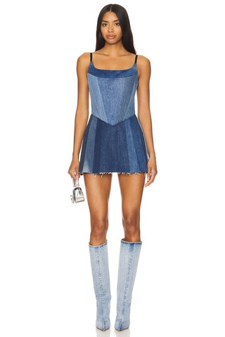 EB Denim Polka Dress in Upcycled Denim from Revolve.com | Revolve Clothing (Global)