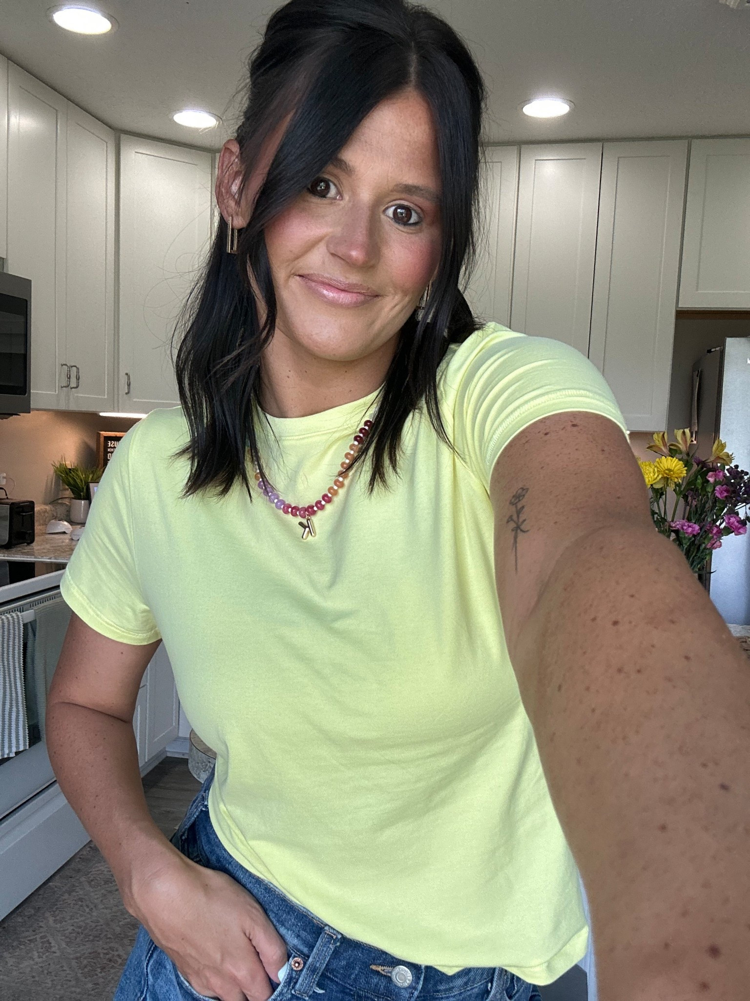 Soft and stretchy $10 basic Walmart tees that comes in the cutest colors. Perfect for spring and summer! 

#LTKmomlife #LTKootd #LTKActive