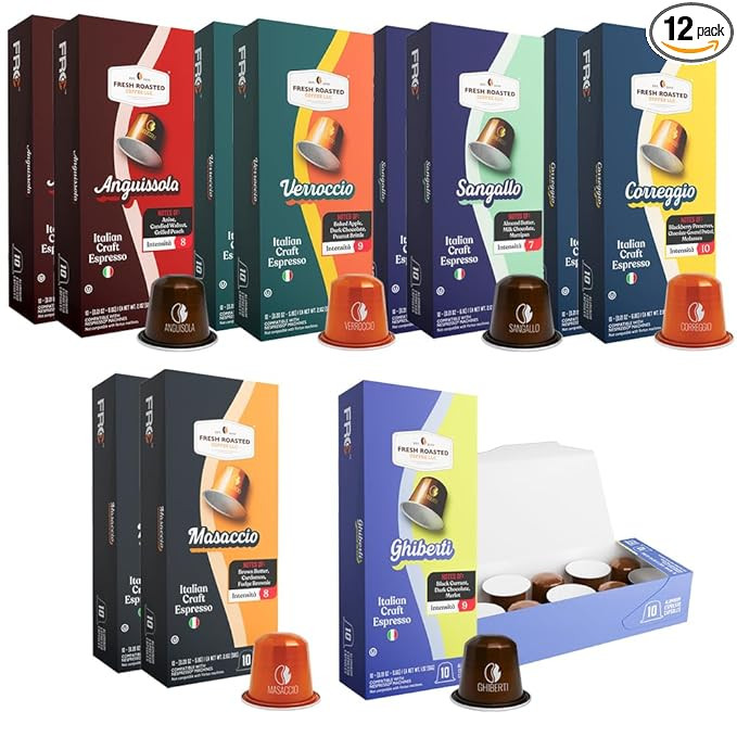 Fresh Roasted Coffee, Italian Craft Espresso Variety Espresso Capsules for Nespresso OriginalLine... | Amazon (US)