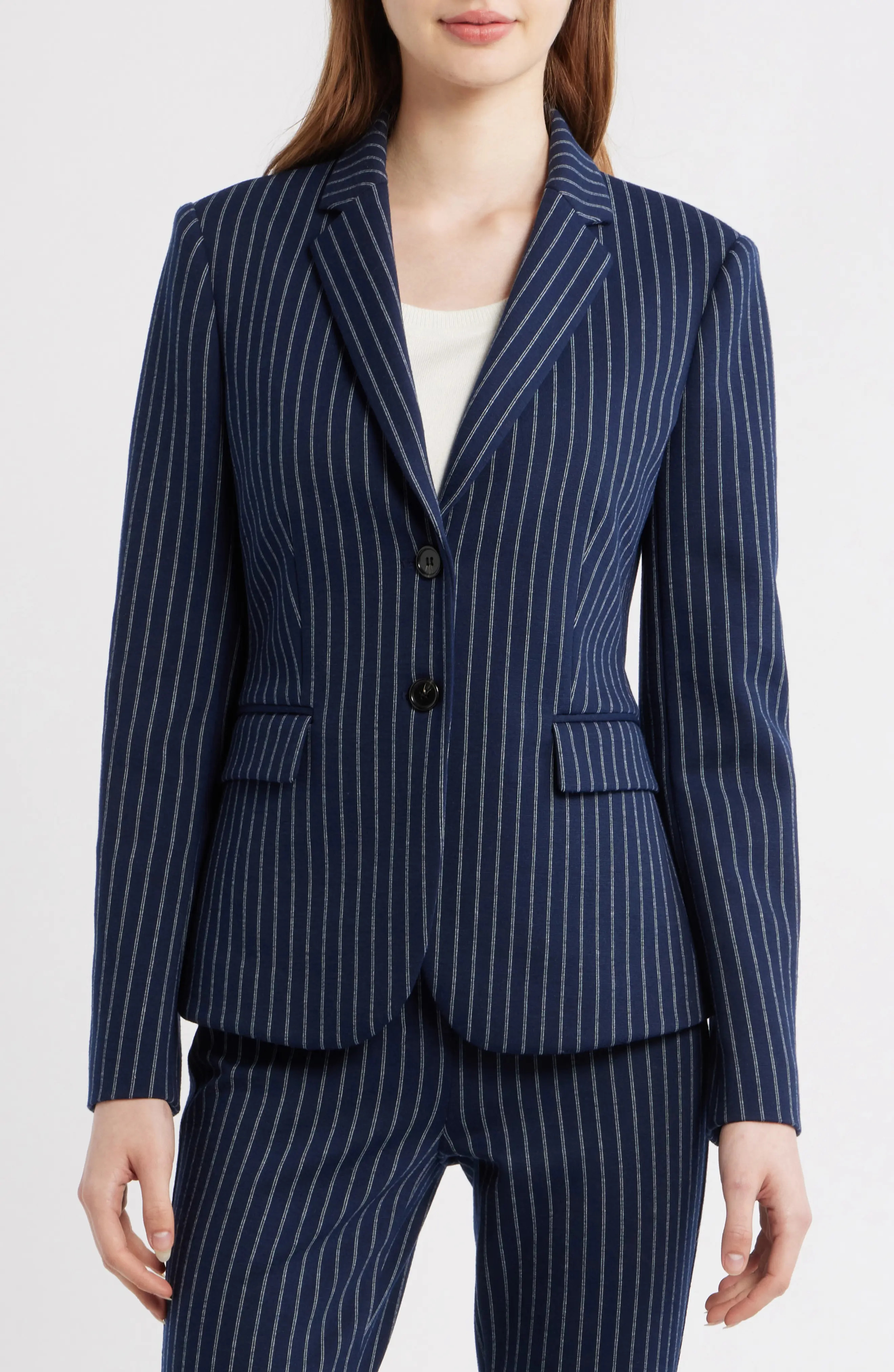 Theory Carissa Pinstripe Knit Blazer (Women) | Nordstrom | Nordstrom