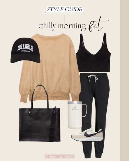 A chilly morning outfit is perfect for Fall! A neutral sneaker, a sweatshirt that feels like a hug, and a new arrival Stanley mug perfect for your hot drinks! 

#LTKSeasonal #LTKfindsunder100 #LTKstyletip