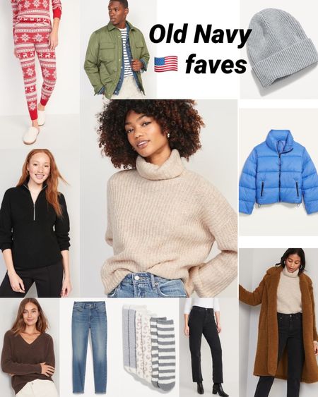 Old Navy 🇺🇸 sale! 
50% off with code AMAZE if you’re a member (it’s free to sign up and you collect points for $ off!) 40% off for non members
I usually size up to M in Old Navy sweaters cause I like them roomy and I have long arms.
I also usually get coats in small tall.
I find jeans fit tts 
