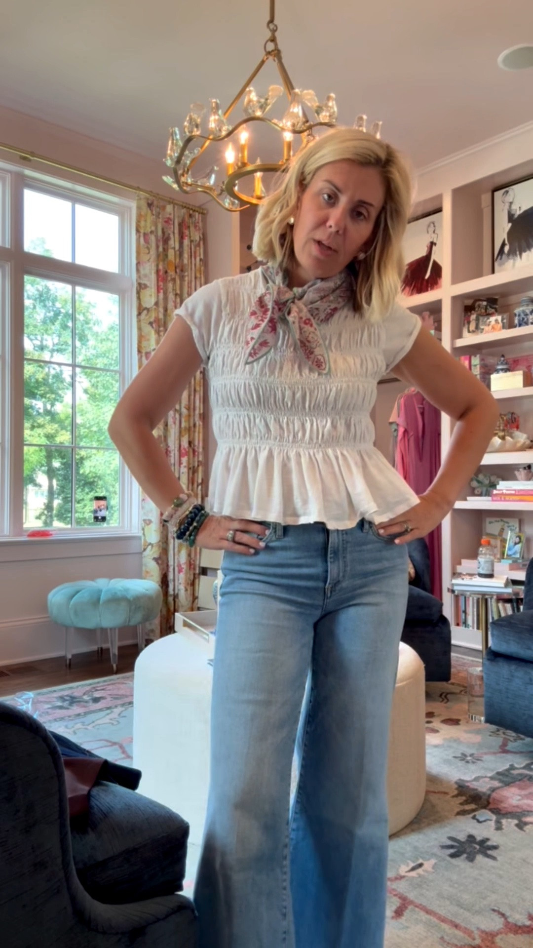 Love the scarf trend… what is your favorite way to style yours?!? ￼
Top - xs
Jeans - 26P (1964 wash)
Shoes - 8 tts

#LTKdayinmylife #LTKootd #LTKmomlife