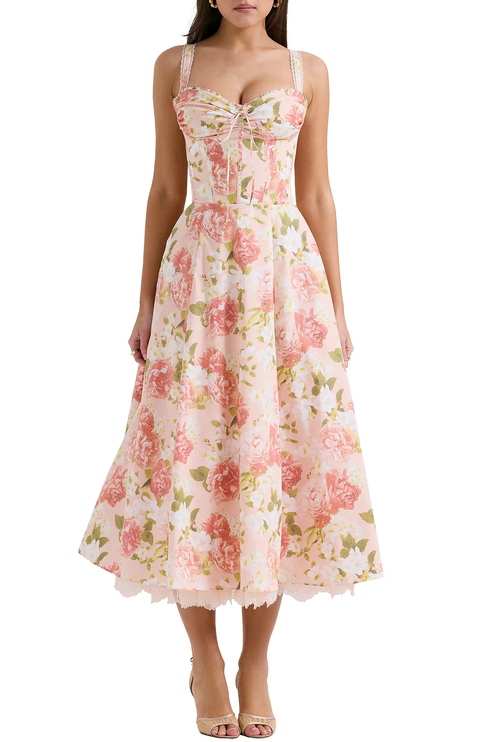 Rosalee Floral Stretch Cotton Petticoat Dress | Nordstrom