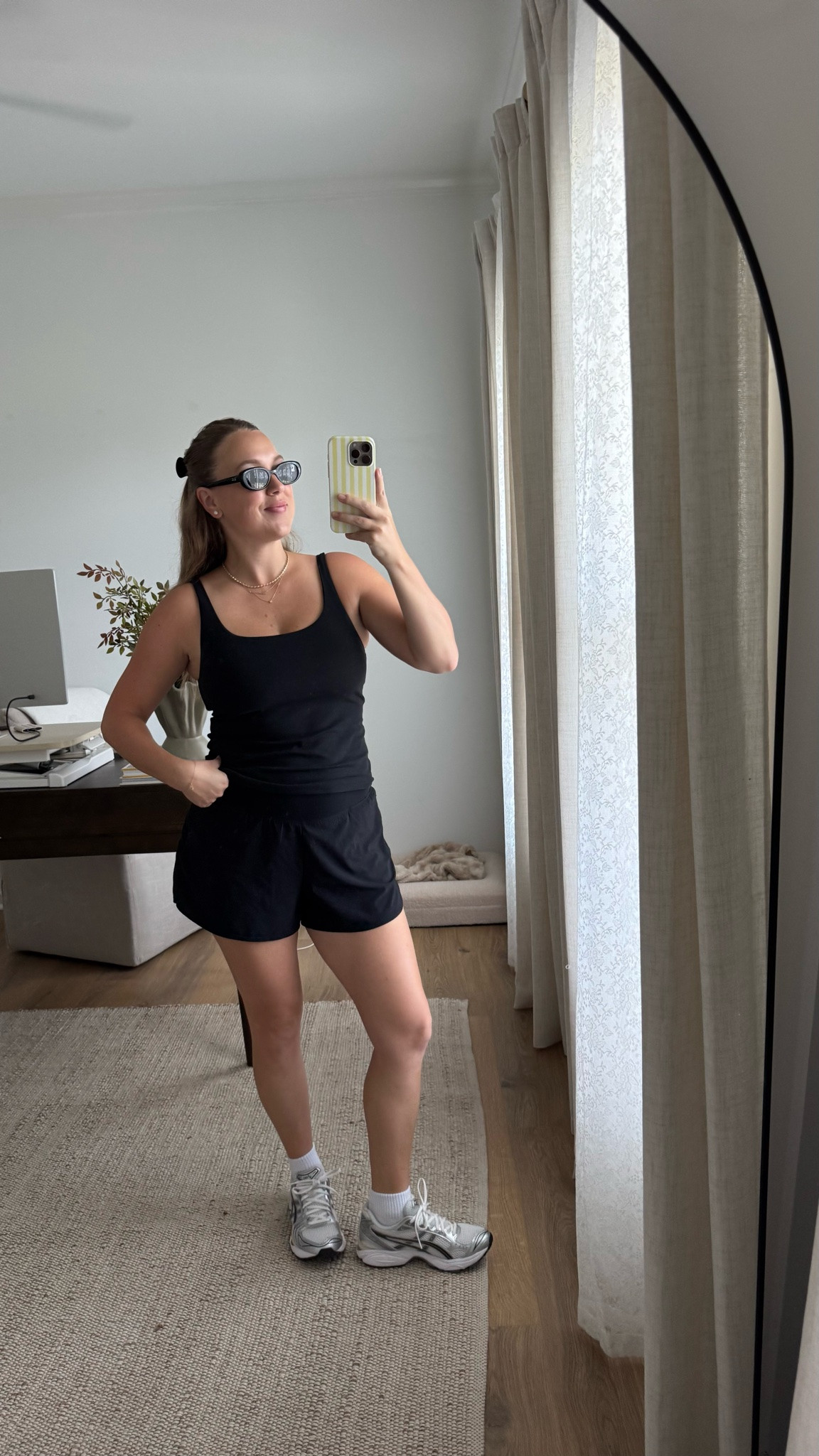 wearing a medium in the tank and the black shorts.  

 #LTKootd #LTKmomlife #LTKActive