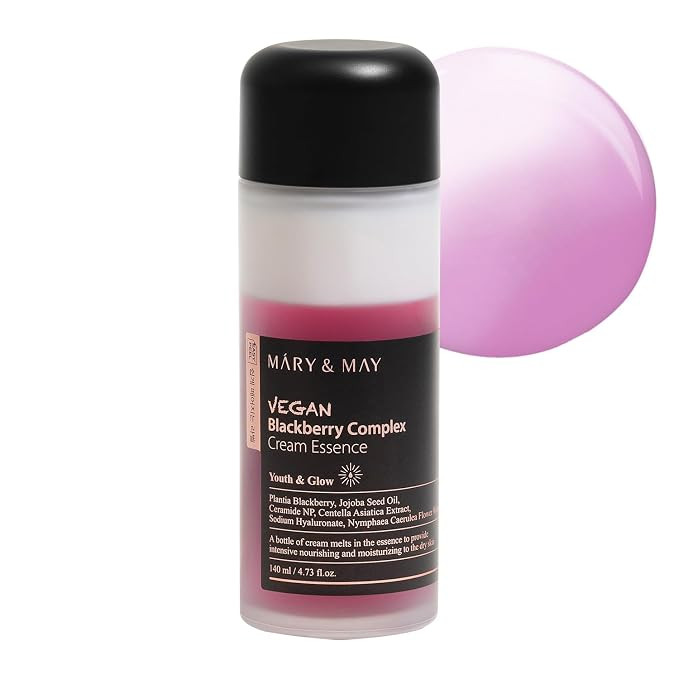 Mary&May Vegan Blackberry Cream Essence – Shake-to-Mix Dual-Phase Milky Toner, Ceramide + Blue ... | Amazon (US)