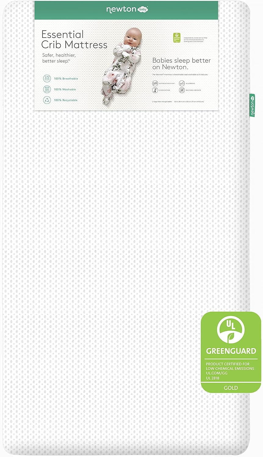 Newton Baby Essential Crib Mattress | Baby Mattress for Crib, Dual-Layer, Safe, 100% Breathable &... | Amazon (US)