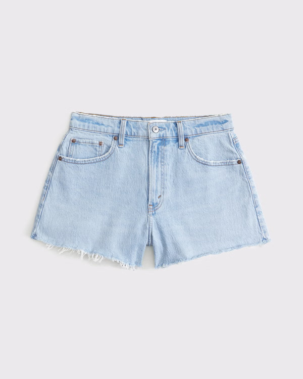 Curve Love High Rise 90s Cutoff Short | Abercrombie & Fitch (US)