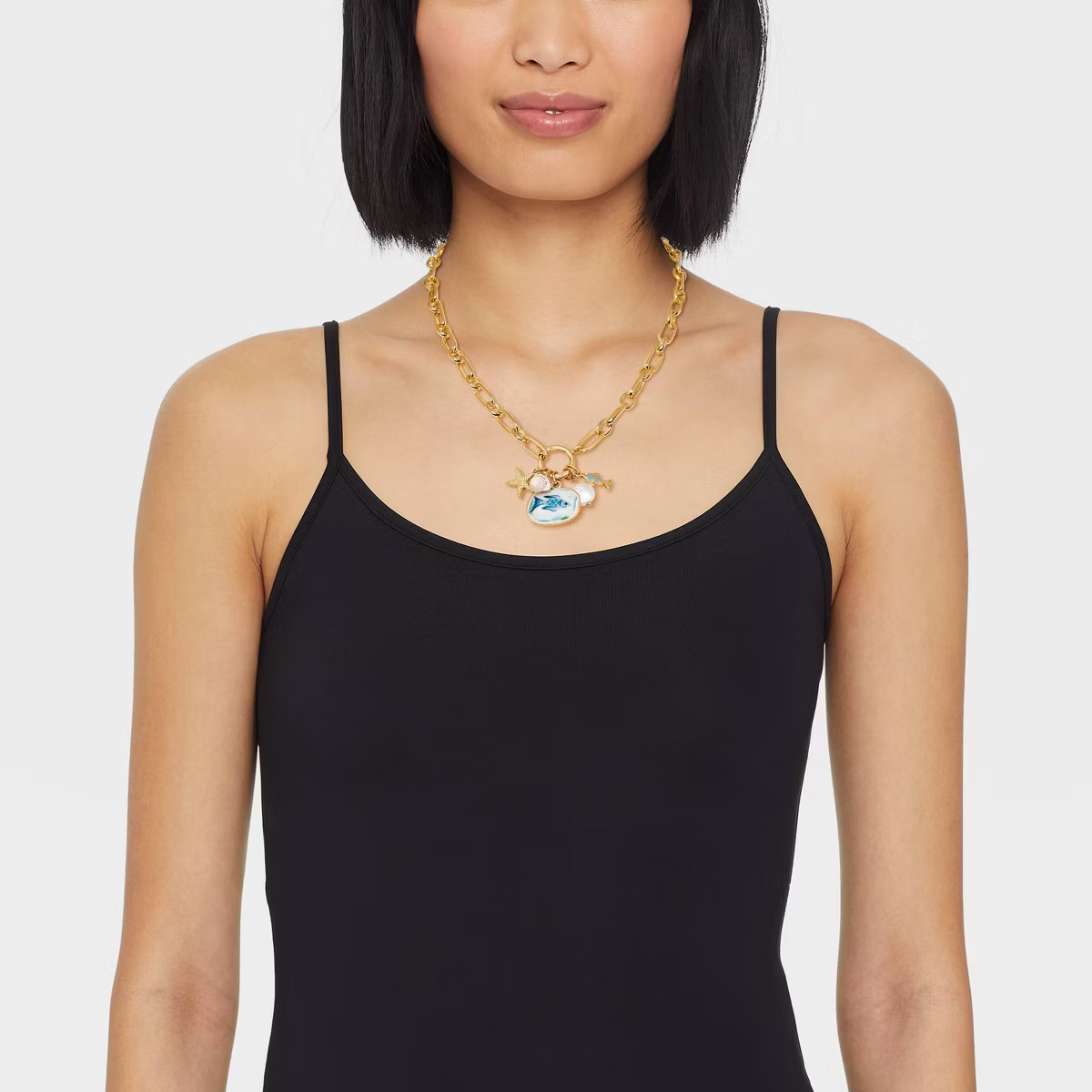 Sealife Charm Cluster Necklace - Universal Thread™ Gold | Target